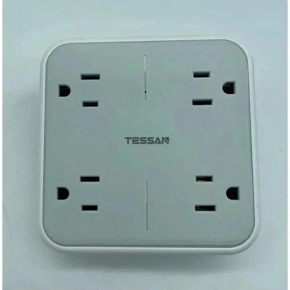 Multi Plug Surge Protector Splitter Extender 3 USB & 4 AC Outlets Wall‎ Charger - Picture 3 of 9